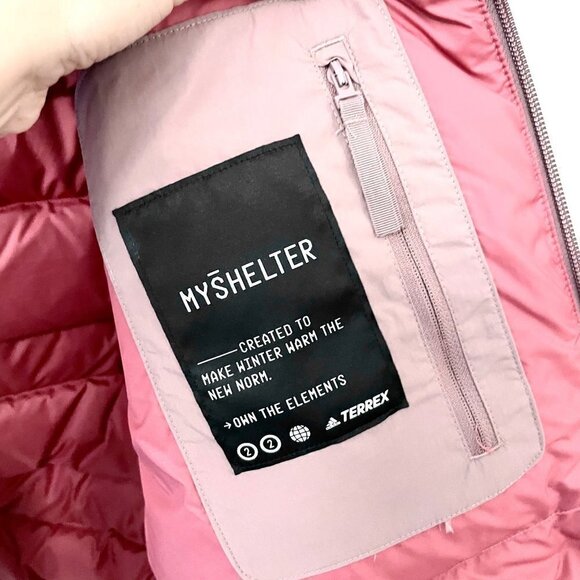 NWT Adidas Wonder Oxide Pink TERREX MYSHELTER COLD.RDY 600 Down Puffer Jacket L - Picture 12 of 14
